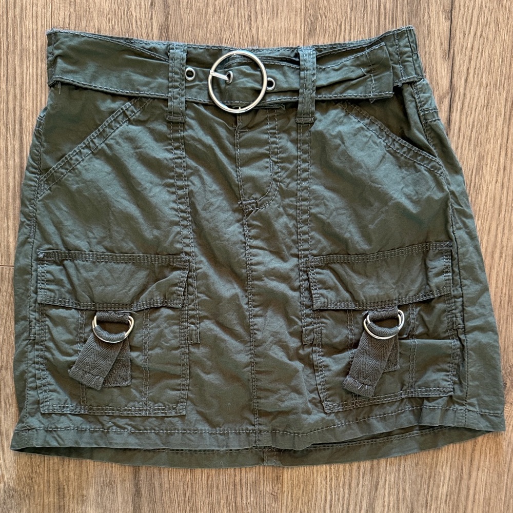 Kids Olive Green Utility Skirt